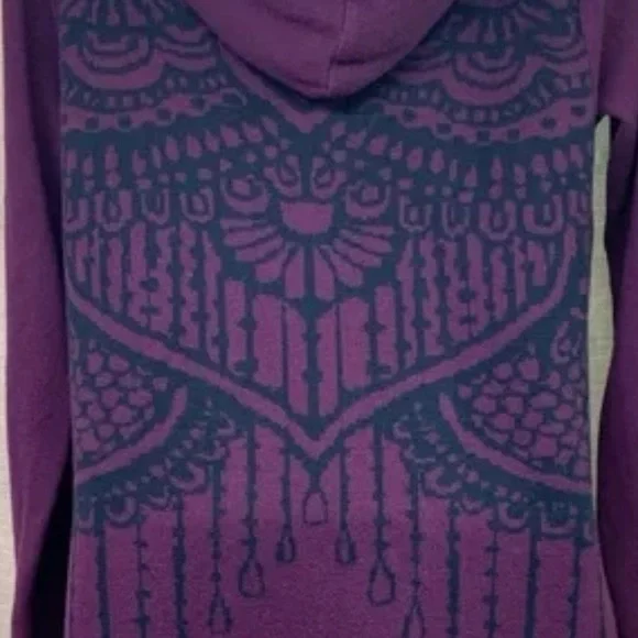 PrAna Misha Duster Knit Hoodie Sweater Black Plum Size Large - Picture 5 of 13